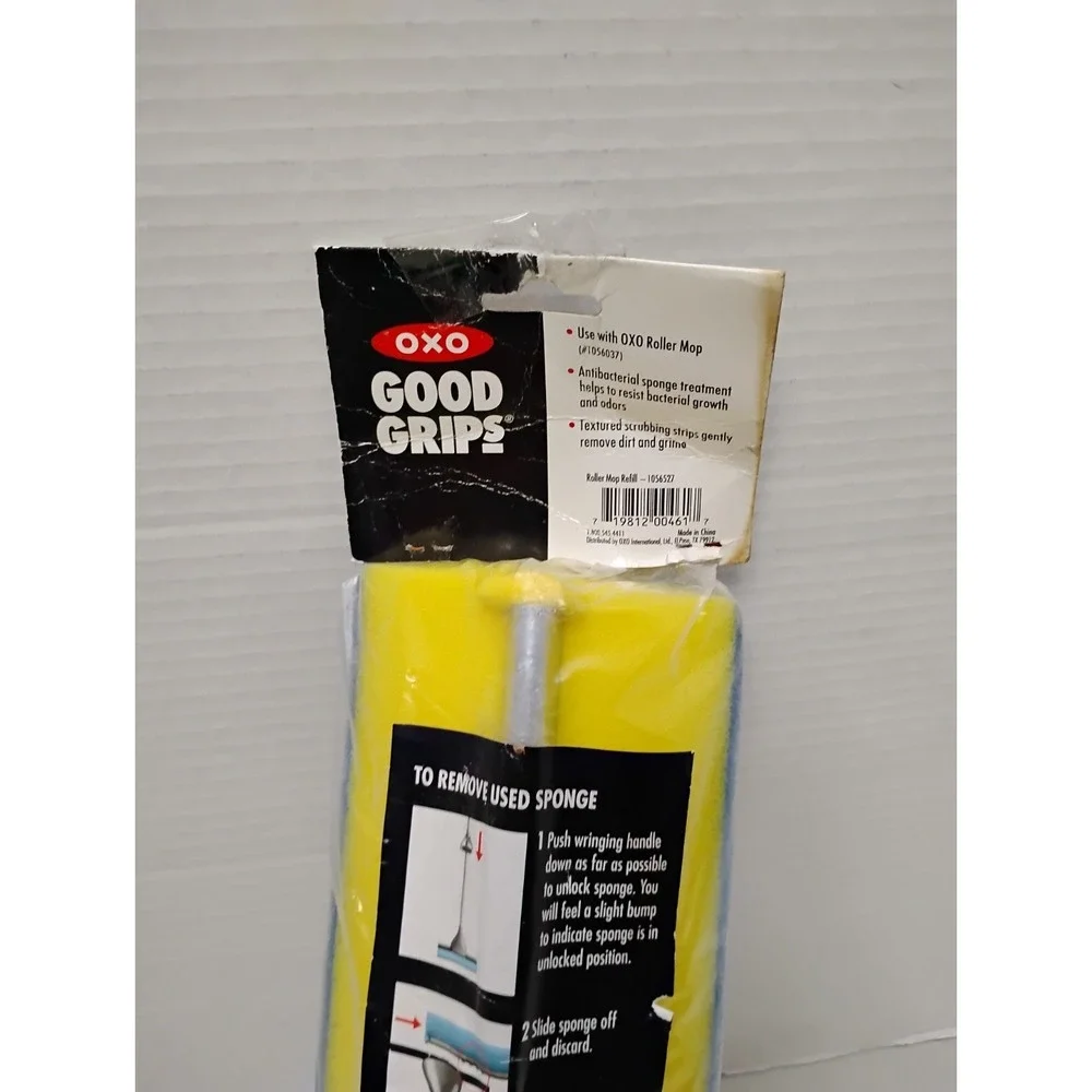 OXO Good Grips Roller Mop Refill 1056527 Blue Yellow Stripe Metal Antibacterial
